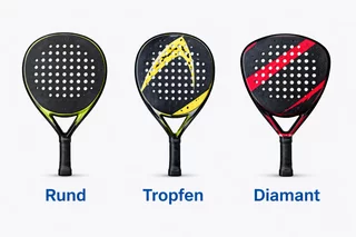 Padel Schläger Formen Vergleich rund tropfen diamant