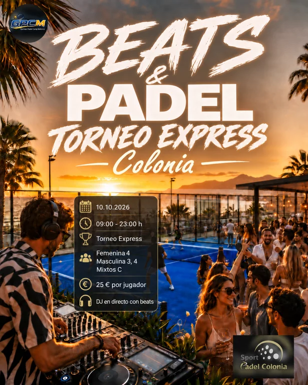 Beats-padel-colònia-torneo-express-dj-party-10.10.2026